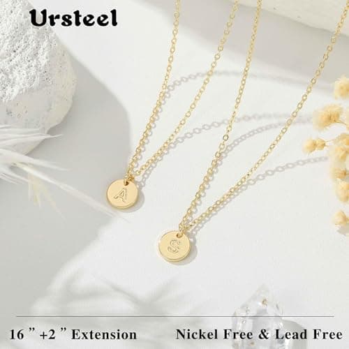 Ursteel Personalized Initial Necklaces for Women