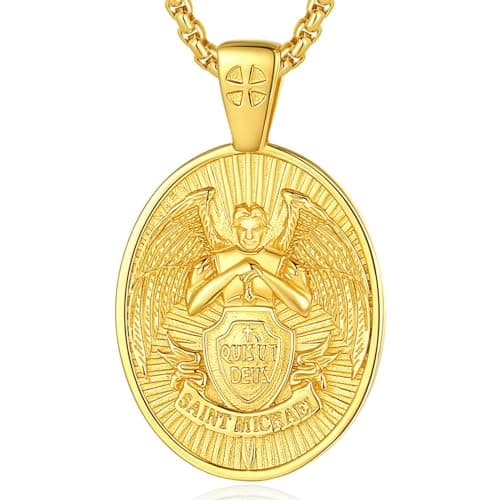 EUDORA 925 Sterling Silver Crucifix Pendant Necklace with Bible Verse Amulet