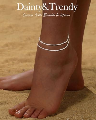 Waterproof Gold and Silver Anklets for Teen Girls