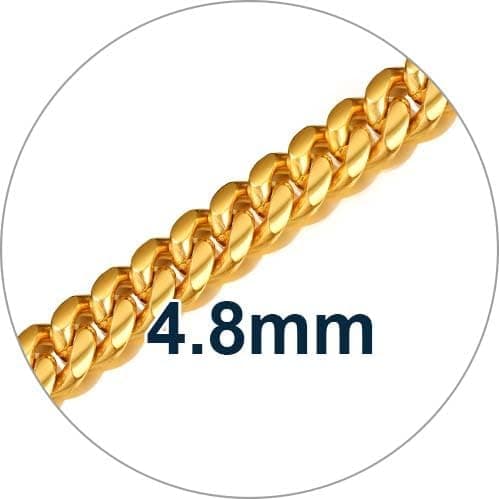 ChainsPro Men's Chunky Miami Cuban Chain Necklace, Gold Plated, 18-30 Inch Length