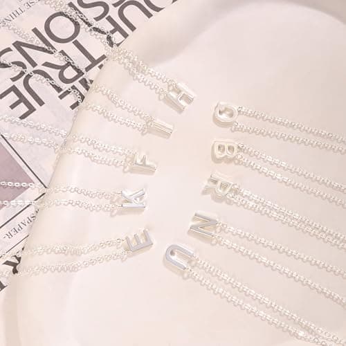 Hayopi Dainty Silver Initial Necklace for Women