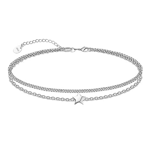 Chic 925 Sterling Silver Multilayered Anklet for Women Satellite, Star Jewelry
