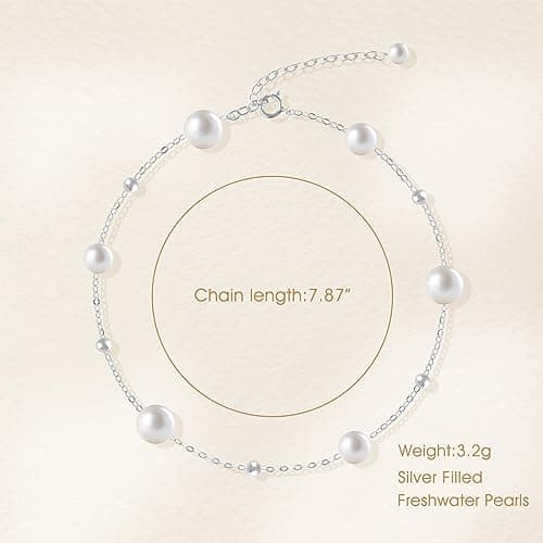 NORVIT 14k Gold Filled Round Pearl Bracelet for Women