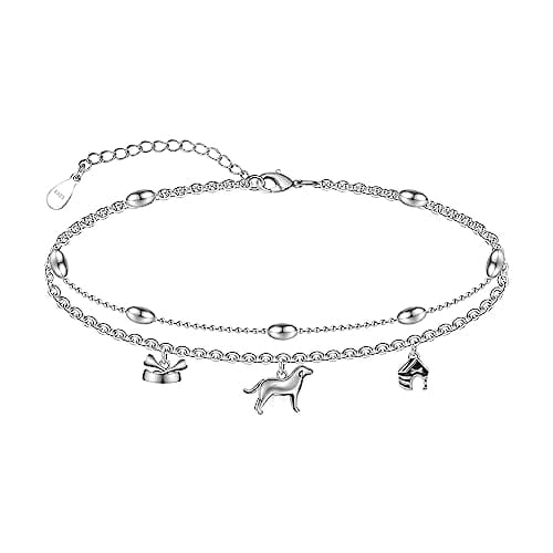 Chic Layered Sterling Silver Created Opal Anklet Bracelet Adjustible 11" Best Friend Beaded Chain