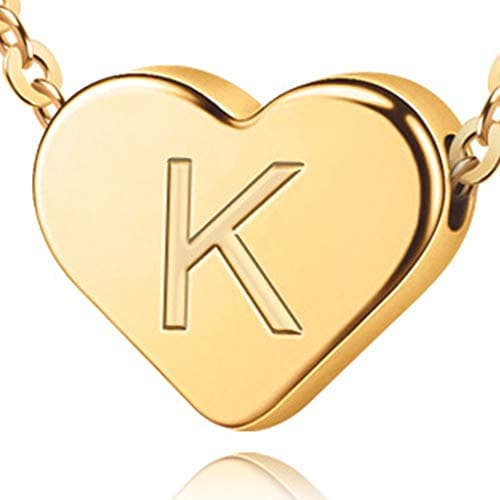 14K Gold Plated Heart Pendant Letter Necklace - Mum's Mothers Day Gift