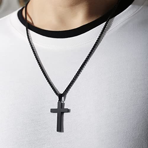Stainless Steel Cross Pendant Necklace 16-24 Inches Religious Gift