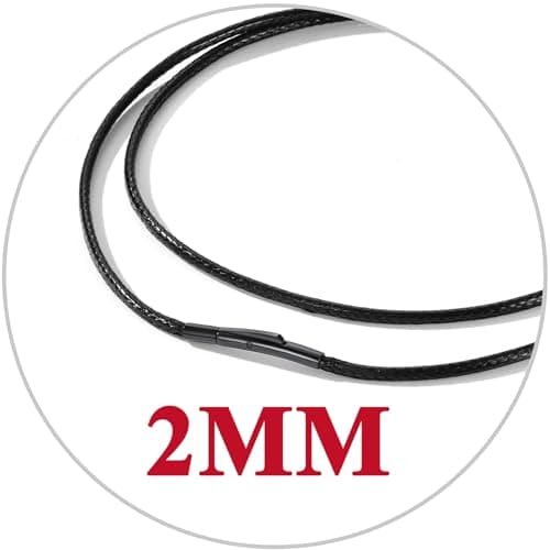 Customizable U7 Leather Cord Necklace - Black/Brown 3mm/2mm, Stainless Steel Clasp, 16-30"