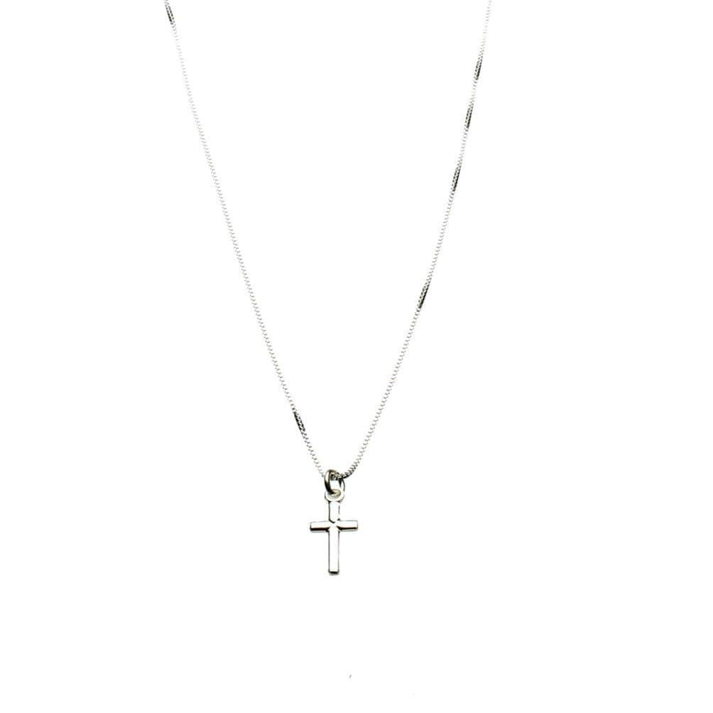Sterling Silver Tiny Cross Charm Necklace by Joyful Creations Italy