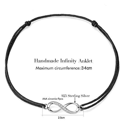 ZENI Infinity Soft Rope Anklet for Women Adjustable Love Bracelet Gifts