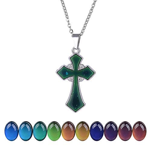 FM42 Temperature Sensing Color-Changing Pendant Necklace with Stainless Steel Chain