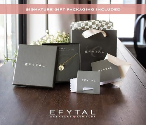 EFYTAL Dainty Gold or Silver Personalized Initial Necklace for Mom