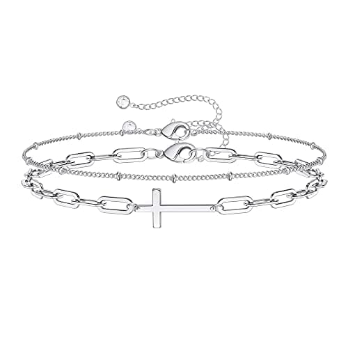 Turandoss Women's 14K Gold Plated Evil Eye Layered Bracelet