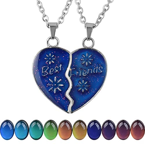 FM42 Temperature Sensing Color-Changing Pendant Necklace with Stainless Steel Chain