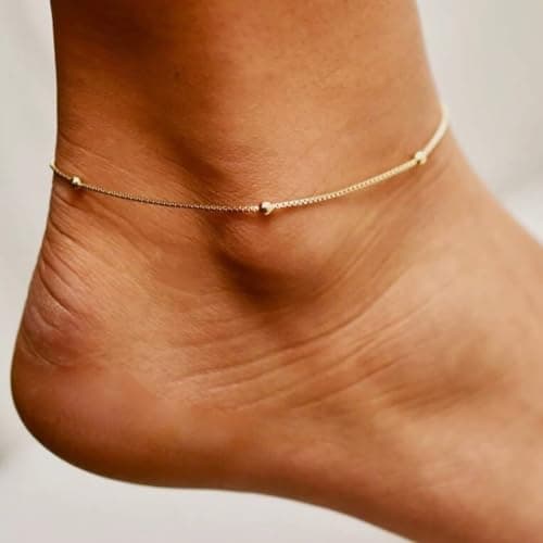 Kyerlyn Simple Chain Silver Plated Evil Eye Anklet for Women