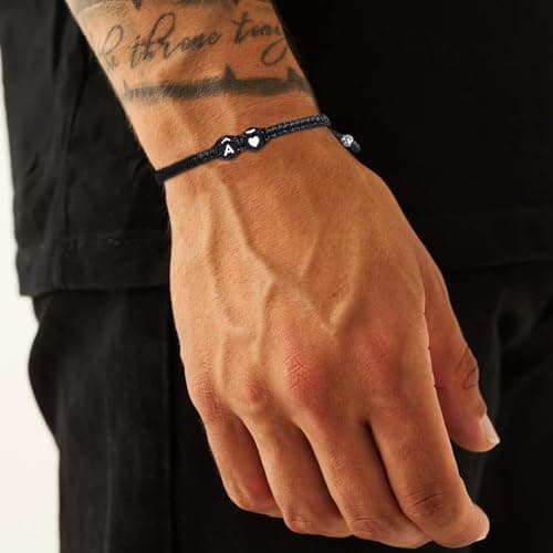 Couples Initial Bracelet for Men & Women: Personalized Gift for Bf & Gf