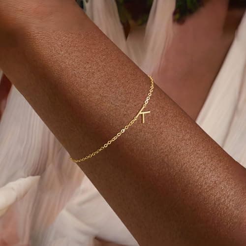 Picuzzy Gold Initial Charm Bracelets for Women