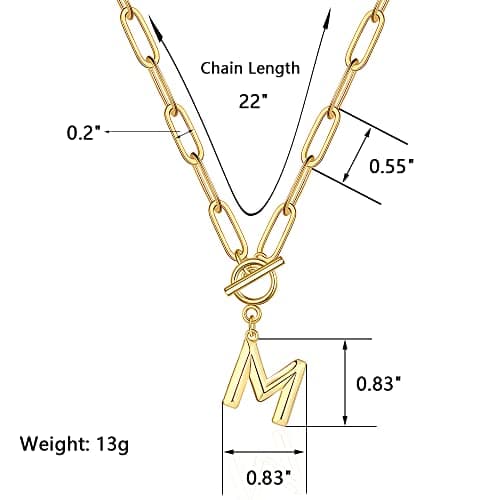 Eben-Ezer Hiphop Gold Initial A-Z Pendant Thick Chain Necklace