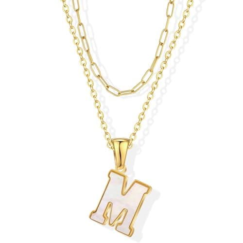 KELMALL Gold Initial Necklace, A-Z Circle Pendant Non-Tarnish Jewelry