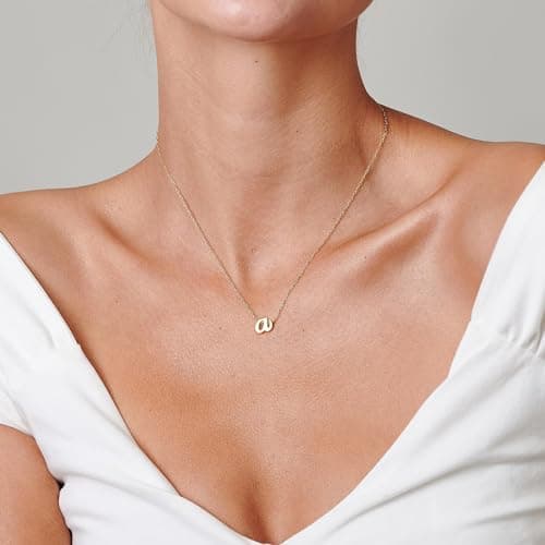 GIFT4U 18K Gold Filled Initial Necklace for Women