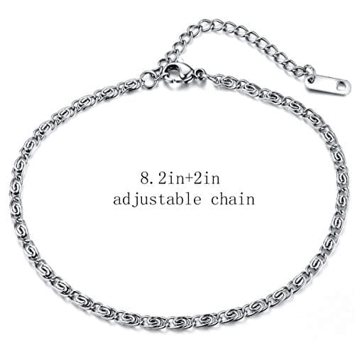 Hoduar Women's Stainless Steel Ankle Bracelet Set