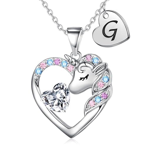 IEFRICH CZ Heart Unicorn Necklace for Girls & Teens Jewelry