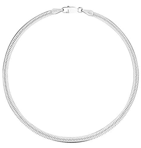 Savlano 925 Sterling Silver Solid Italian Figaro Anklet for Women, 0.8mm-5mm, Gift Box Included