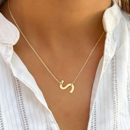 Ursteel Dainty 14K Gold Plated Initial Necklaces for Women