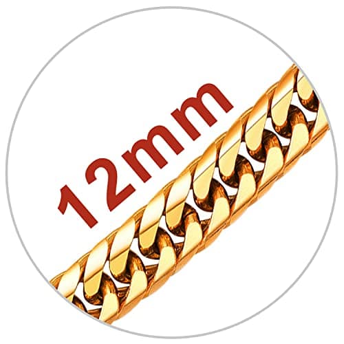 Refined Title: Stainless Steel Miami Cuban Link Chain for Men and Women, 3/6/9/12mm Width, 18-30 Inch Length