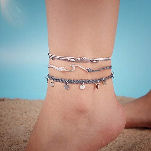 Lynnaneo WaterProof Stainless Steel Coin Anklet Boho Jewelry for Women