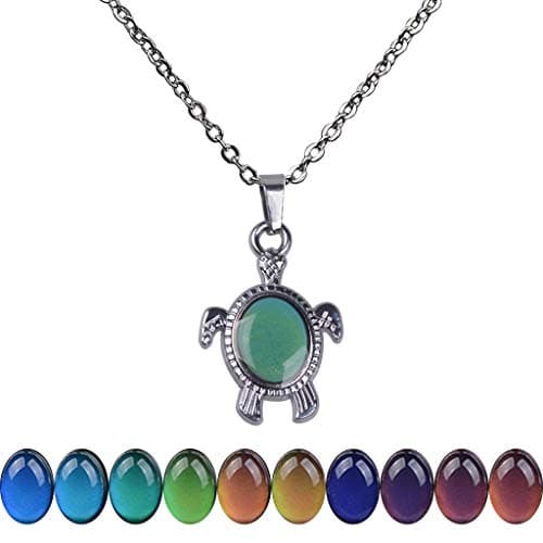FM42 Temperature Sensing Color-Changing Pendant Necklace with Stainless Steel Chain