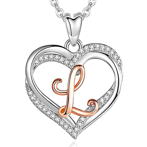 Unique Initial Necklaces for Women & Girls - Personalized Heart Letter Jewelry