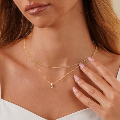 Yoosteel Dainty Gold/Silver Initial Necklaces for Women & Teen Girls