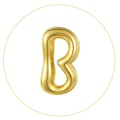 KissYan 14K Gold Plated Beaded Initial Bracelets A-Z Dainty Jewelry