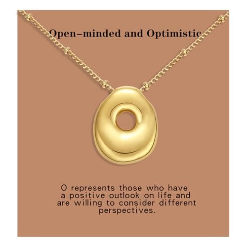 VOJO Gold Plated Balloon Letter Pendant Necklace for Women