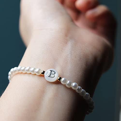 Dainty Gold Initial Bracelets for Women, Personalized Gifts