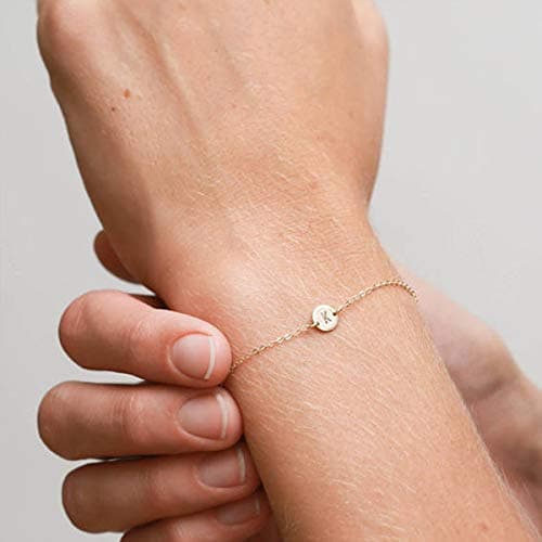 MOMOL Initial Charm 18K Gold Plated Bracelet for Women