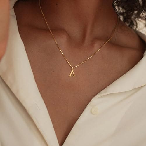 JSJOY Sterling Silver Initial Choker Necklace for WomenGifts for Teen Girls