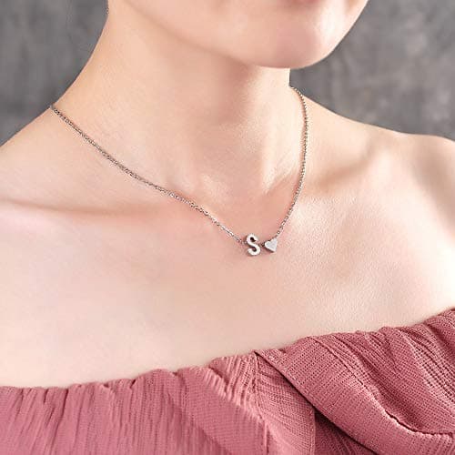 Tiny Gold Heart Initial Necklace - Personalized Mom's Gift for Women