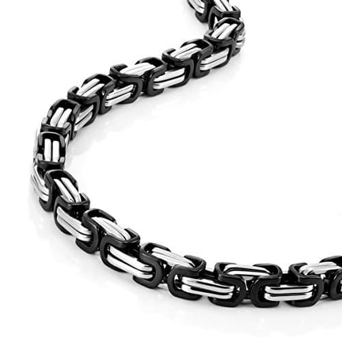 Stylish Mechanic Stainless Steel Men's Necklace - Silver & Black Chain (18,21,23 Inches)