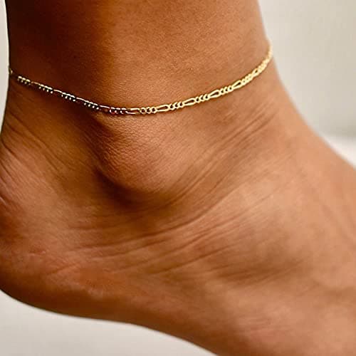 Kyerlyn Simple Chain Silver Plated Evil Eye Anklet for Women