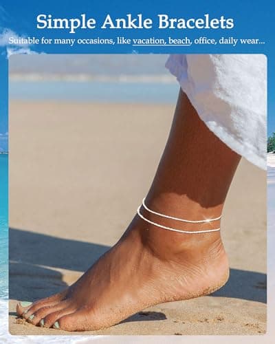 Waterproof Gold and Silver Anklets for Teen Girls