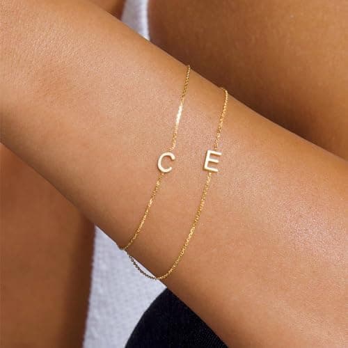 Turandoss Gold Plated Initial Bracelets for Women Trendy Jewelry Gifts