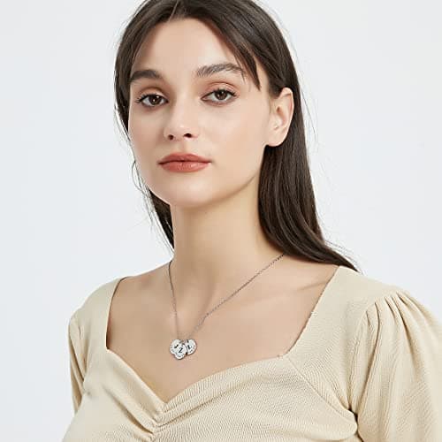 Caramel Personalized Initial Coin Necklace for Women | Custom Stainless Steel Pendant