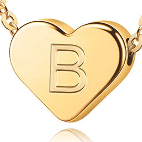 14K Gold Plated Heart Pendant Letter Necklace - Mum's Mothers Day Gift