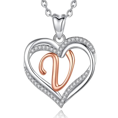 Unique Initial Necklaces for Women & Girls - Personalized Heart Letter Jewelry