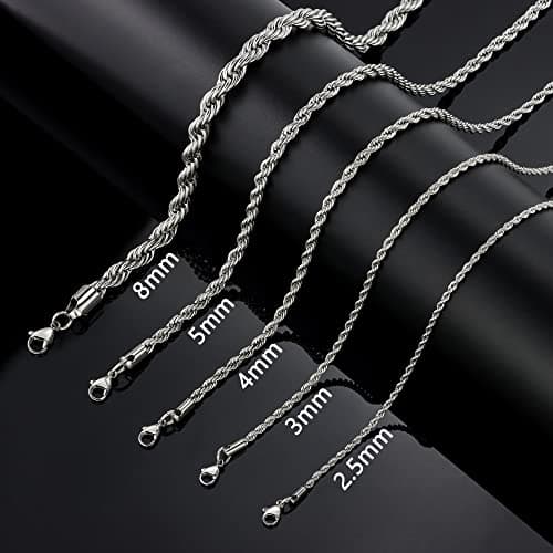 HolyFast Stainless Steel Twist Chain Necklace for Men & Women
