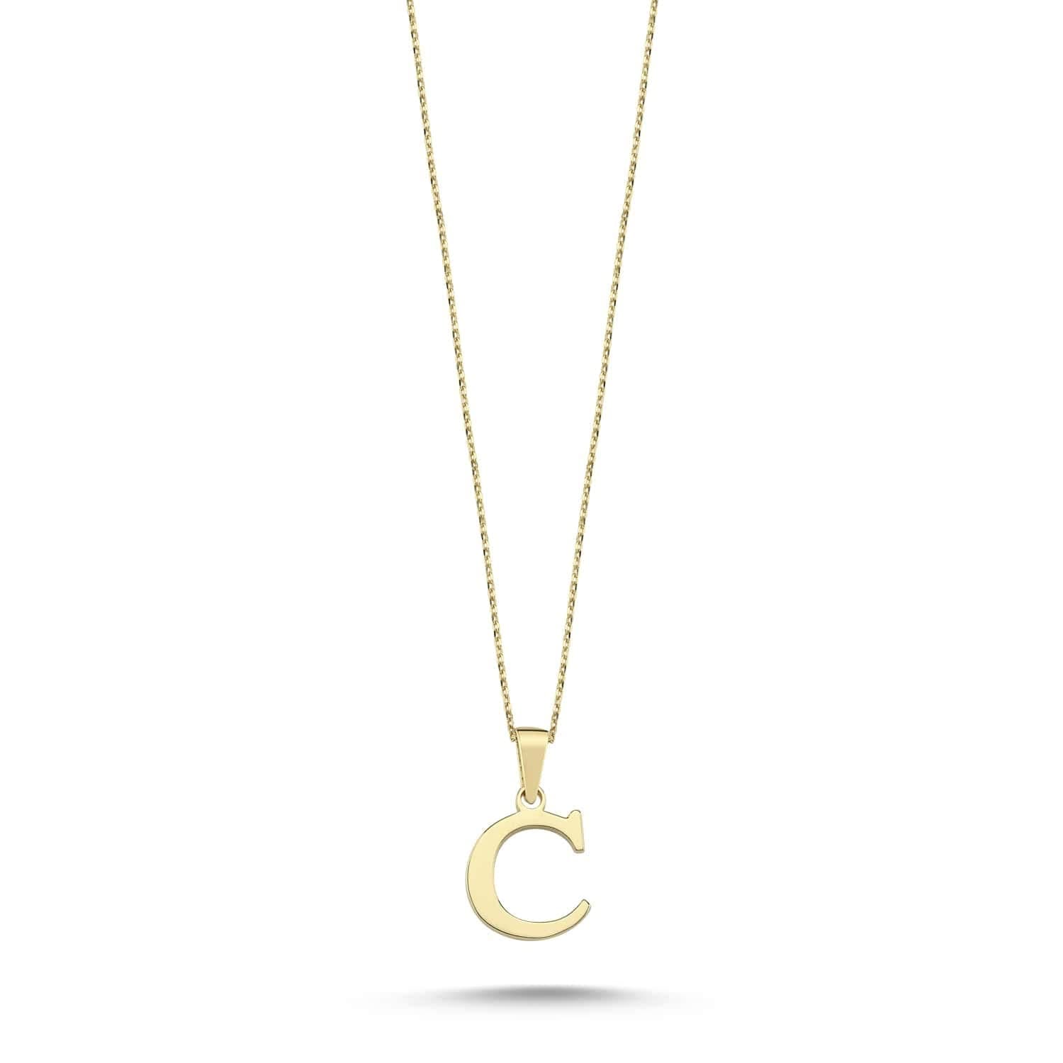 Wish 14k Real Gold Alphabet Initial Necklace for Women | Custom Charms | Birthday Gift