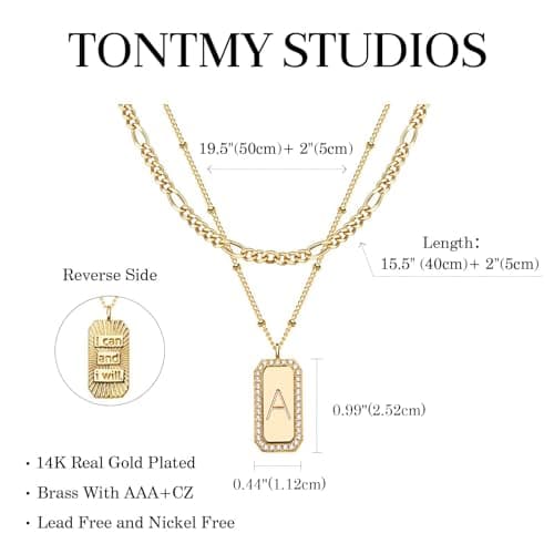 TONTMY STUDIOS Gold Initial Necklace & Choker Set