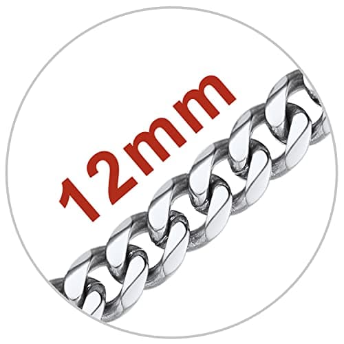 Refined Title: Stainless Steel Miami Cuban Link Chain for Men and Women, 3/6/9/12mm Width, 18-30 Inch Length