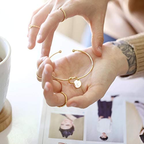 Ursteel Bridesmaids Gifts: Tie The Knot Bracelet with Initial
